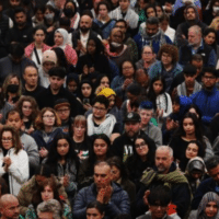 | More than a thousand people attend a vigil remembering Wadea Al Fayoume on October 17 three days after the six year old Palestinian American boy was stabbed to death in Plainfield Ill PHOTO BY SCOTT OLSONGETTY IMAGES | MR Online